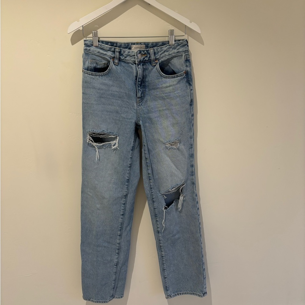 Women's Light Blue Distressed Jeans